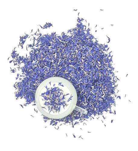 LattePowder Pure Blue Cornflower Petals - 100% Natural Centaurea cyanus - Dried, Grown in Germany Herbal Cornflower Flowers for Cupcakes, Lattes, Tea Blends, Bath Products, Gifts, Crafts