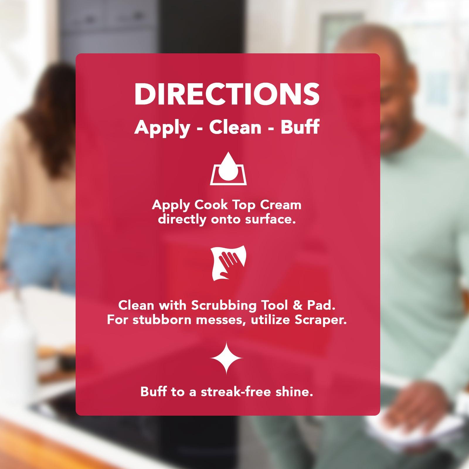 Weiman Weiman Cooktop and Stove Top Cleaner Kit - Glass Cook Top Cleaner and Polish 10 oz. Scrubbing Pad, Cleaning Tool, Razor, Scraper