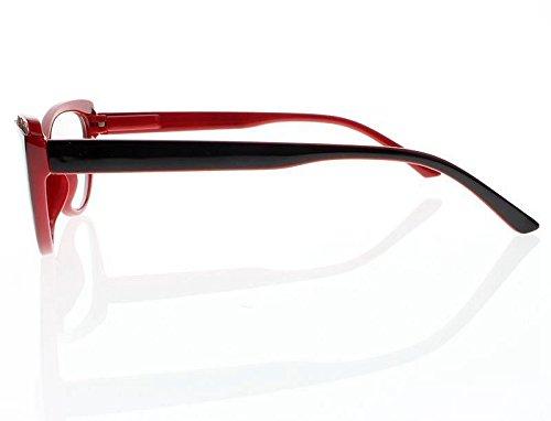 Newsight Women Rhinestone Cat Eye Sexy Vintage Style Clear Lens Reading Glasses Red Black (Red, 3.00)