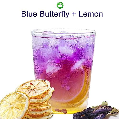Plant Gift Plant Gift Dried Blue Butterfly Pea Flowers Tea, (Clitoria Ternatea) Edible Flowers, Dragon Pea Flower, Butterflies Tea Recipes Food Coloring 40G/1.41oz