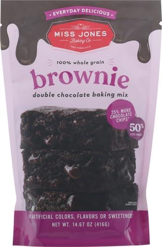 Miss Jones Baking Miss Jones Baking Brownie Mix - Whole Grains, More Chocolate Chips, Guilt Free Brownie Mix, Naturally Sweetened Desserts & Treats (Pack of 2)