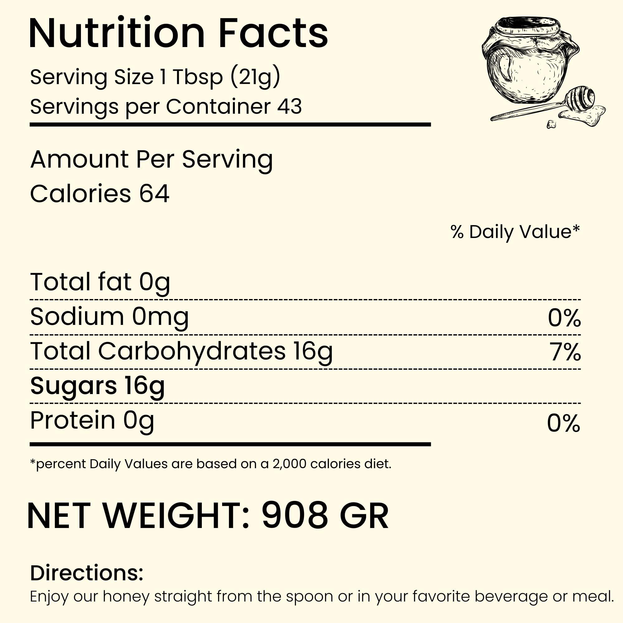 Carpathian Healer Carpathian Raw Buckwheat Honey | 100% Pure, Unfiltered, Unpasteurized, Ethically Sourced | Glass Jar, 908g