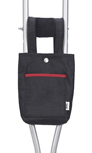Juvo Juvo Products Crutch Caddy with 2 Pockets for Hands-Free Storage, 10 x 6.25 x 2.5 Inches, Black (CCP01)