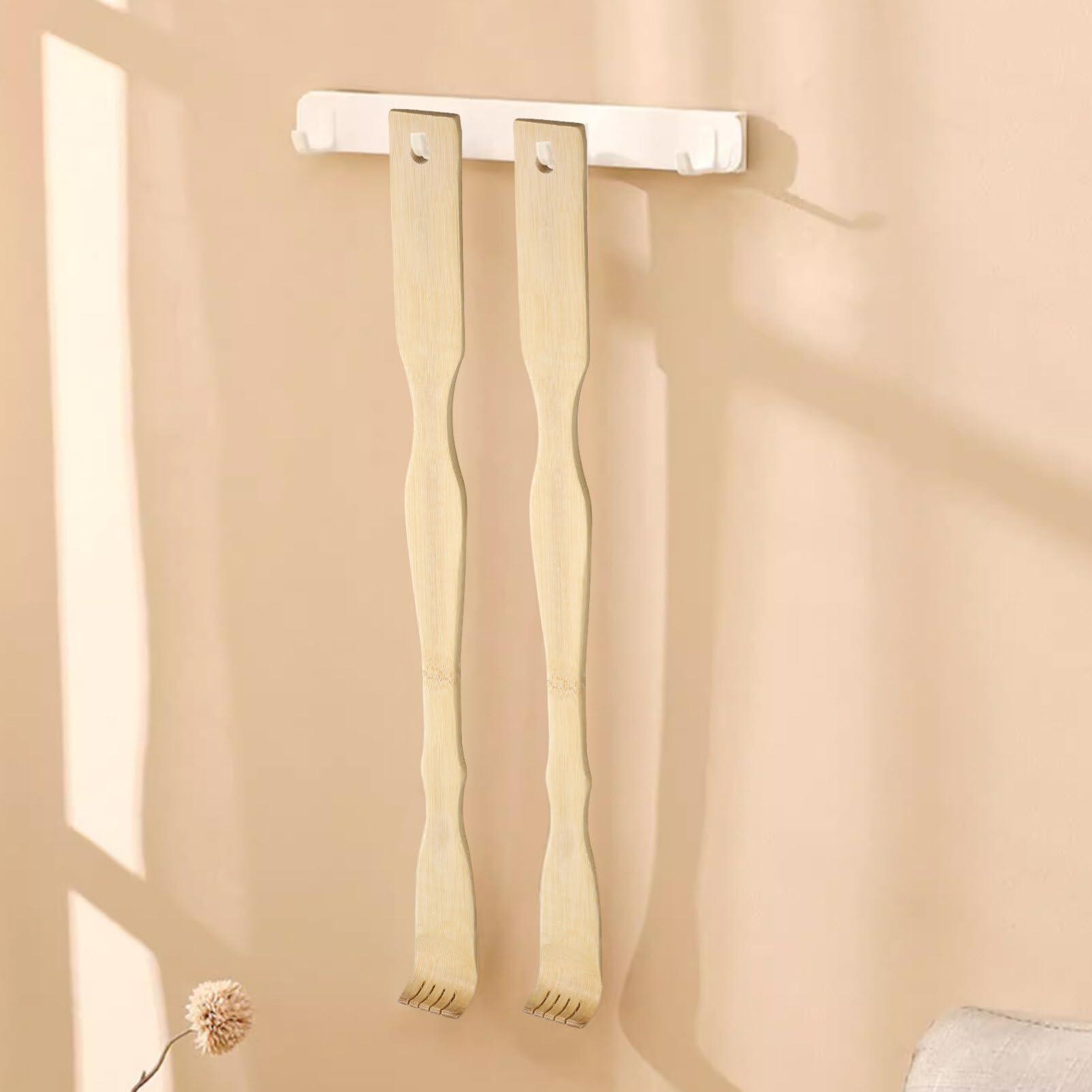 Healifty Healifty Wooden Massager Tool 3pcs Wood Back Scratcher Bamboo Back Scratchers Body Self-Massager Extended Backscratchers Shoe Horn for Self-Treatment Back Itching Relief Body Massage Tools