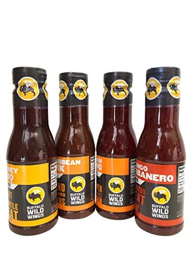 Buffalo Wild Wings Buffalo Wild Wings Sauce Ultimate Sampler Bundle - Honey BBQ, Caribbean Jerk, Asian Zing, Mango Habanero (12 ounces each)