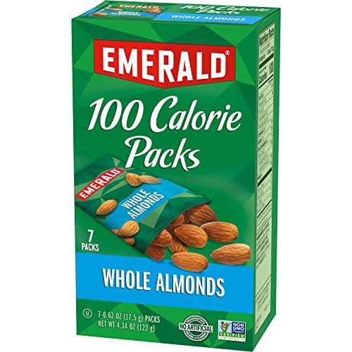 Emerald Emerald Nuts Whole Almonds 7ct (1-Pack), 100-Calorie Individual Packs, Kosher Certified, Non-GMO, Contains No Artificial Preservatives, Flavors or Synthetic Colors