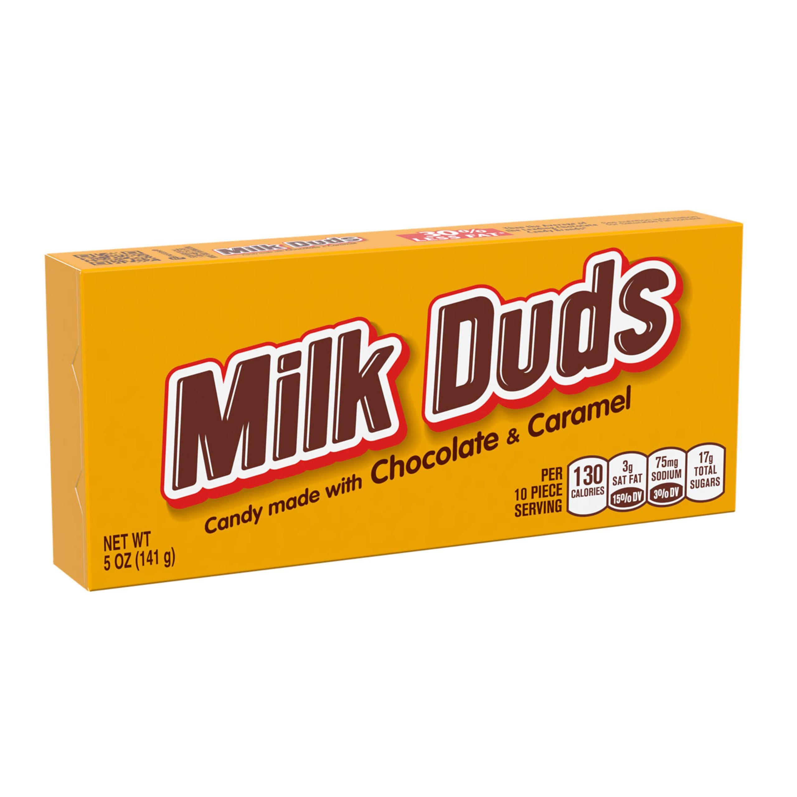 HERSHEY'S MILK DUDS Chocolate and Caramel Candy Boxes, 5 oz (12 Count)