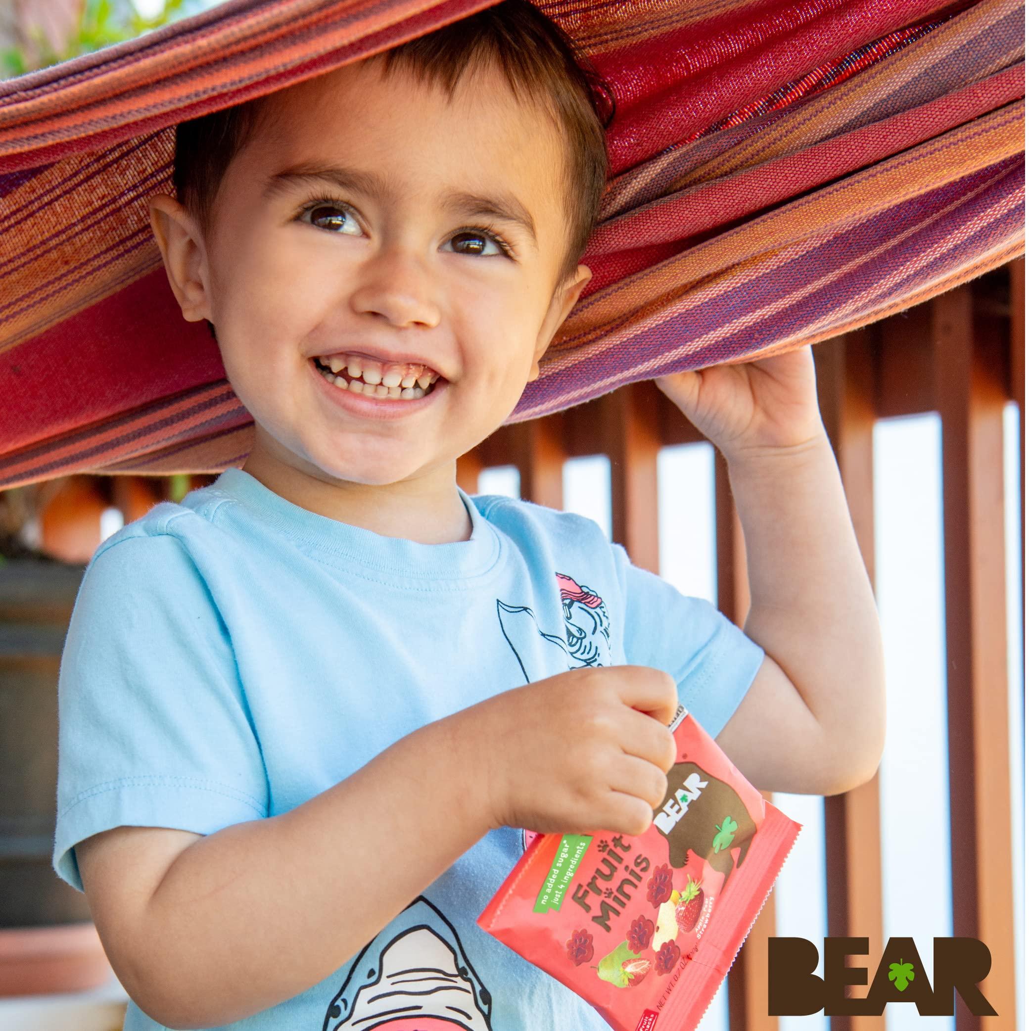 BEAR BEAR Real Fruit Snack Minis, Strawberry – (Pack of 18) – Bite Sized Snacks for Kids, Gluten Free, Vegan, Non GMO, 0.7 Oz