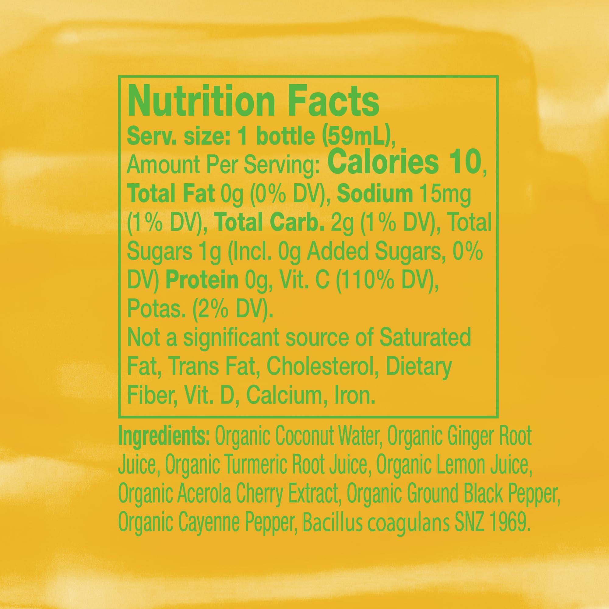 Vive Organic Vive Organic Immune Support Shot, Cold-Pressed Ginger, Turmeric & Cayenne, Gluten Free, Vegan, Immunity Boost Cayenne, 2 Fl Oz (Pack of 12)