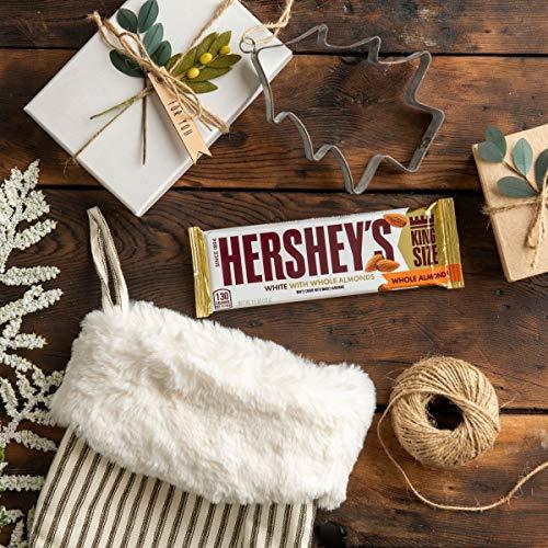 HERSHEY'S HERSHEY'S White Creme with Whole Almonds King Size Candy, Individually Wrapped, 2.6 oz Bars (18 Count)