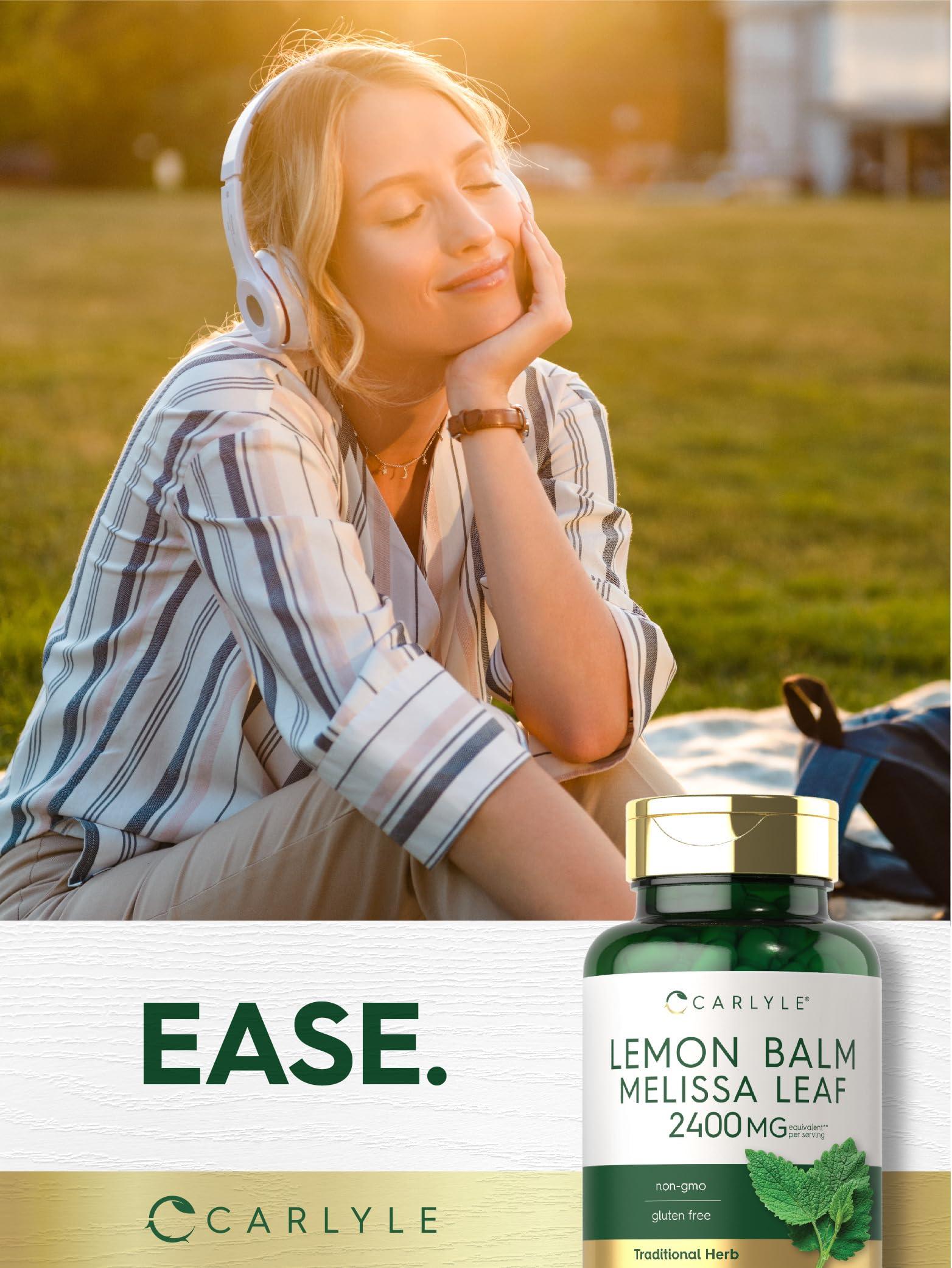 Carlyle Carlyle Lemon Balm Capsules | 200 Count | Non-GMO and Gluten Free Formula | Melissa Leaf Traditional Herbal Supplement | Super Concentrated Extract