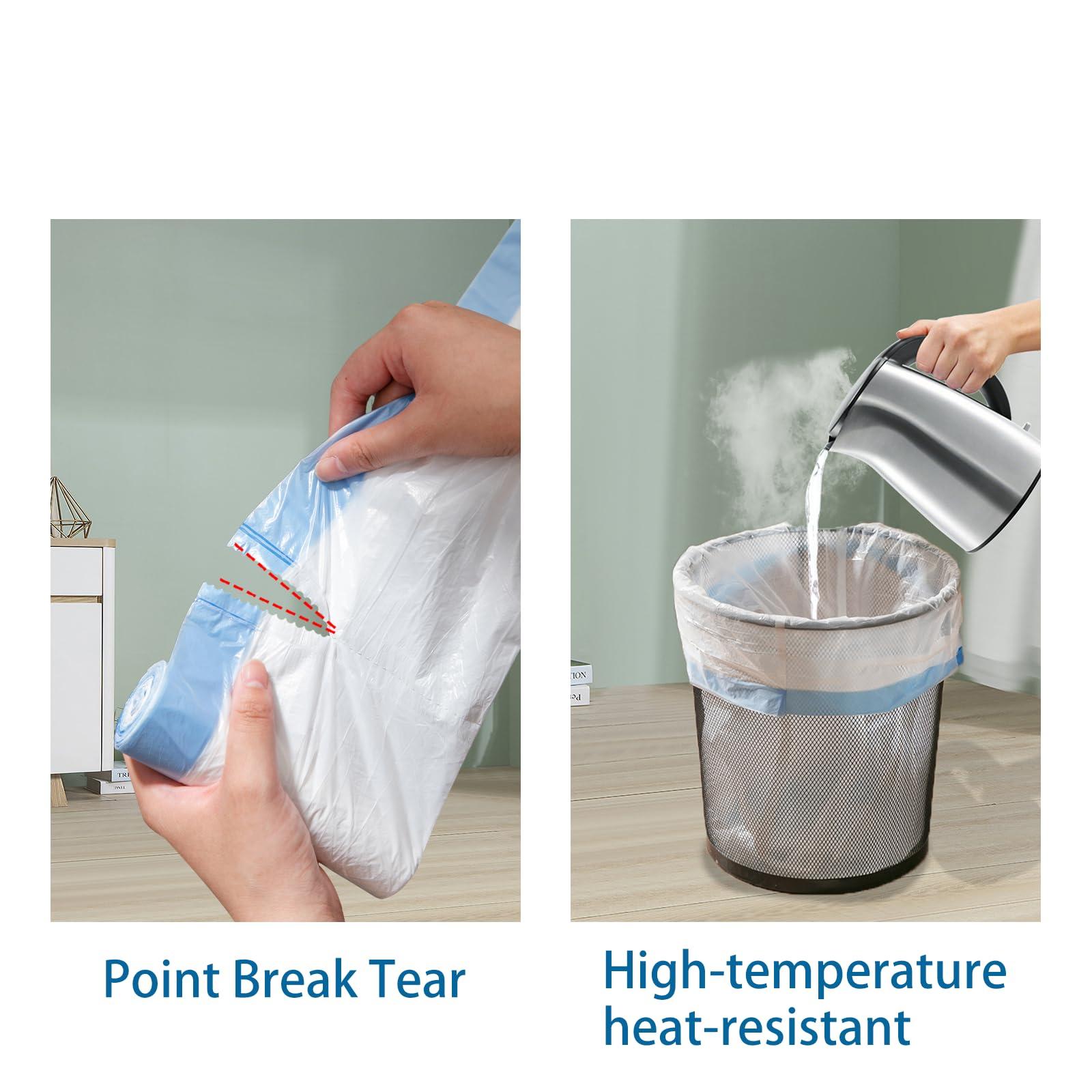 HUAPPNIO Garbage Bags, Small Drawstring Bin Bags 12L 45x50CM 75 PCS (Regular bagged)