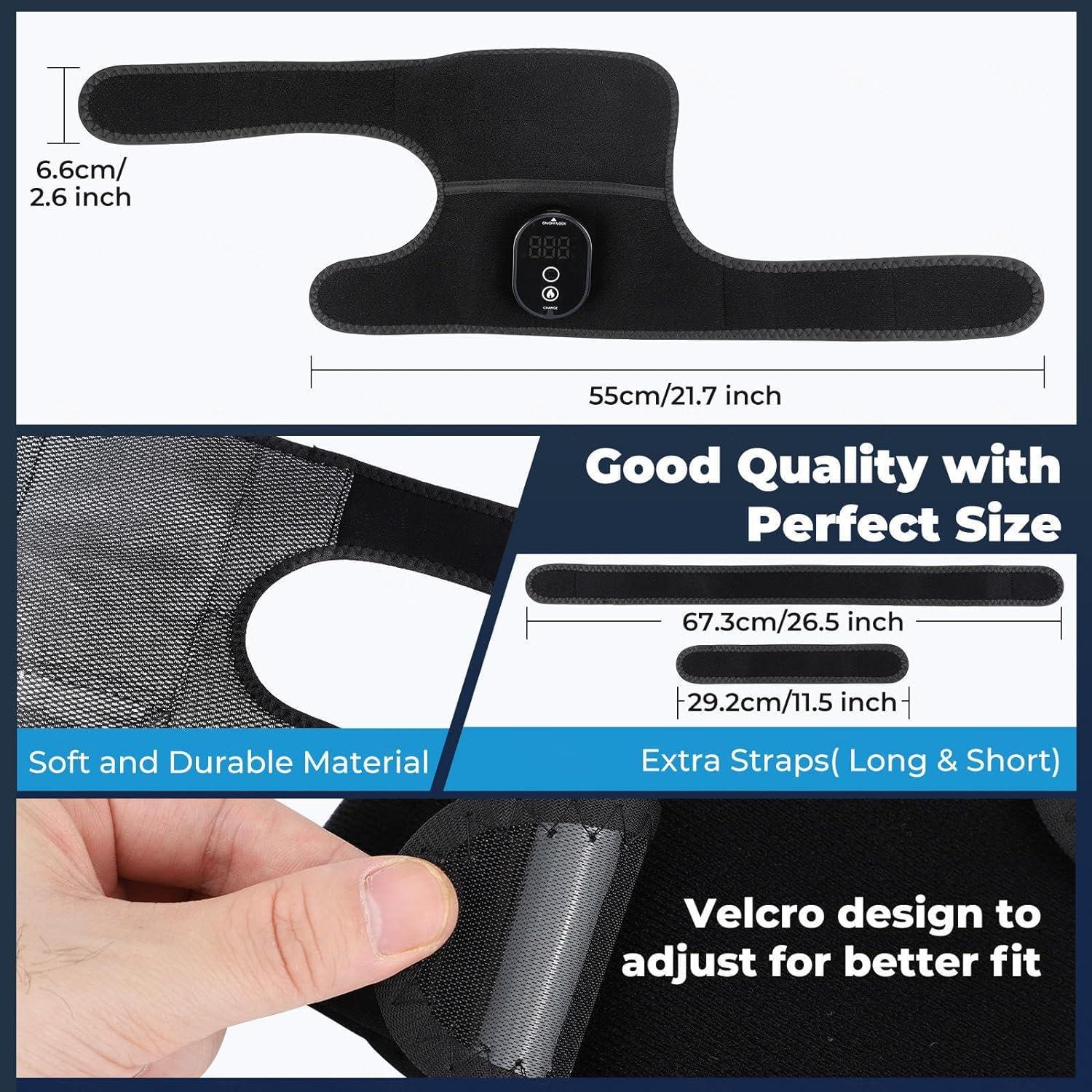 MASKIS MASKIS Knee Massager, Heated Physiotherapy Massager Knee and Shoulder Elbow Brace 3 in 1, Heated Knee Pad USB Support Brace with Velcro Straps,Knee Warmers Wrap for Shoulder Elbow Knee Stress Relief