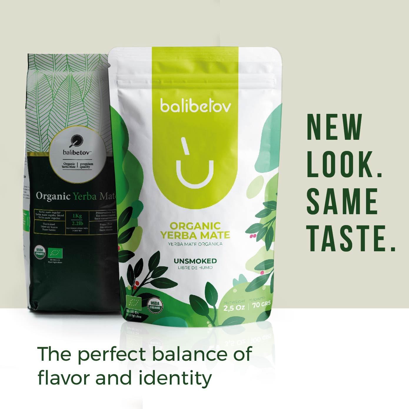 BALIBETOV BALIBETOV Organic Yerba Mate Tea - Unsmoked Yerba Mate Pure Loose Leaf Tea (2.5 Oz / 70 grs Each (Pack of 6)