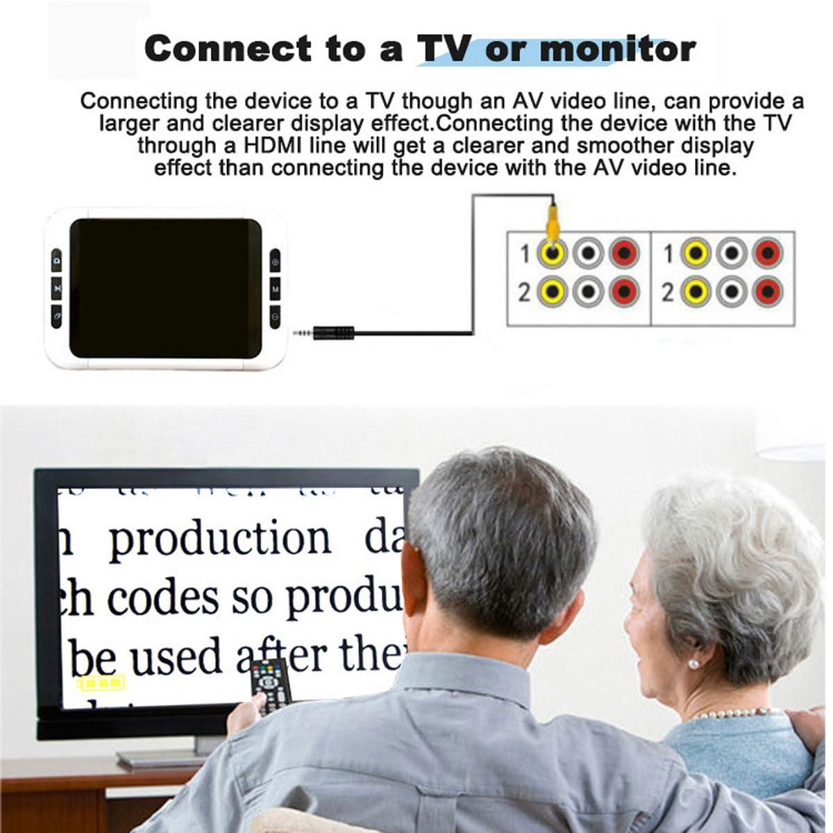 BDJSN BDJSN Portable Electronic Vision Aid, 3.5inch Magnifying Glass, 32x Handheld Large Screen Digital Vision Aid, Can Take Pictures and Connect to TV for The Elderly and Visually Impaired for Reading
