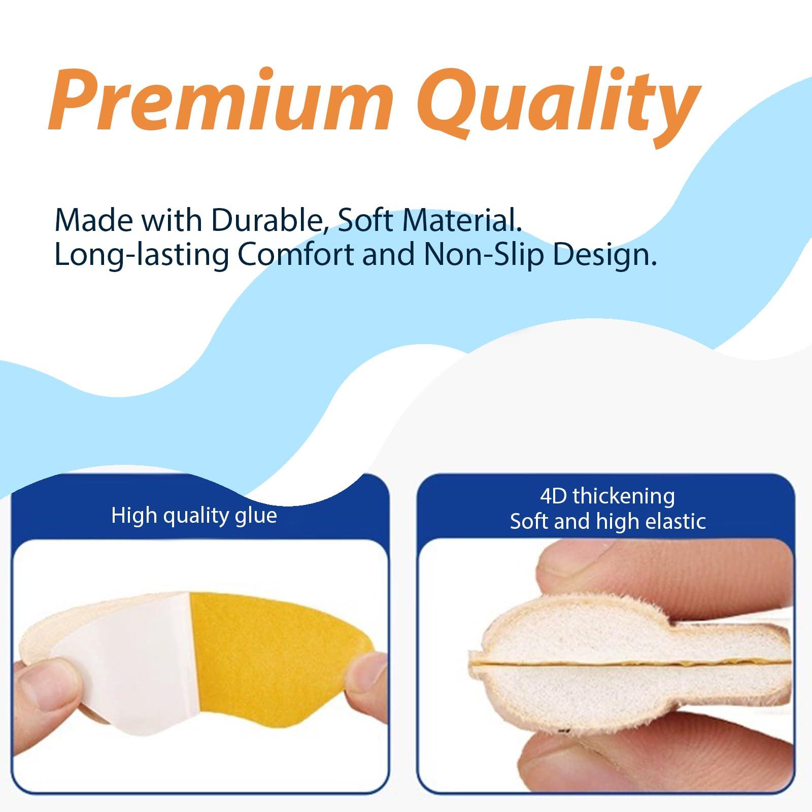 VitmdtX Heel Grips Liner Cushions Inserts for Loose Shoes, 4 Pairs Heel Pads Snugs for Shoe Women Men That are Too Big Filler Prevent Slipping, Blisters Beige