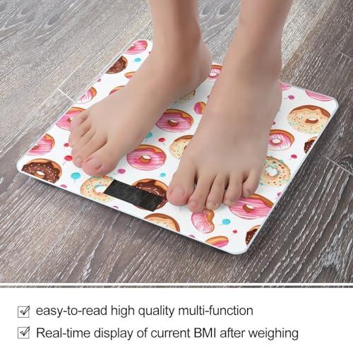 LJFABKY Donut Dood and Cherry Scale for Body Weight Smart Accurate Digital Bathroom Scale with Easy Read LCD, style
