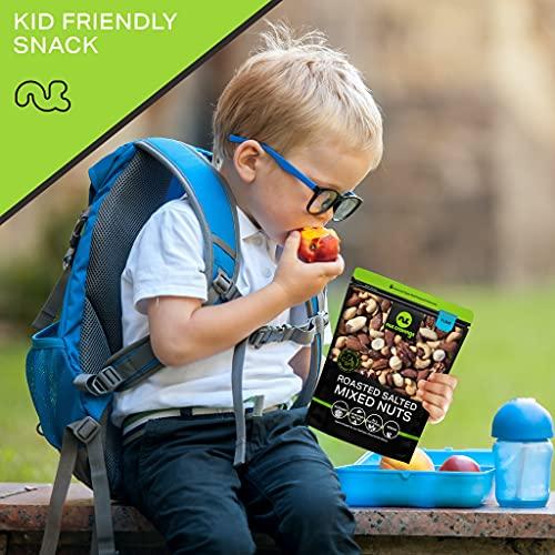 Nut Cravings NUT CRAVINGS - Roasted & Salted Mixed Nuts - Brazils, Brazil, Pecan, Almond, Hazelnut, Cashew (16oz - 1 LB) Packed Fresh in Resealable Bag - Healthy Protein Food, Natural, Keto Friendly, Vegan, Kosher