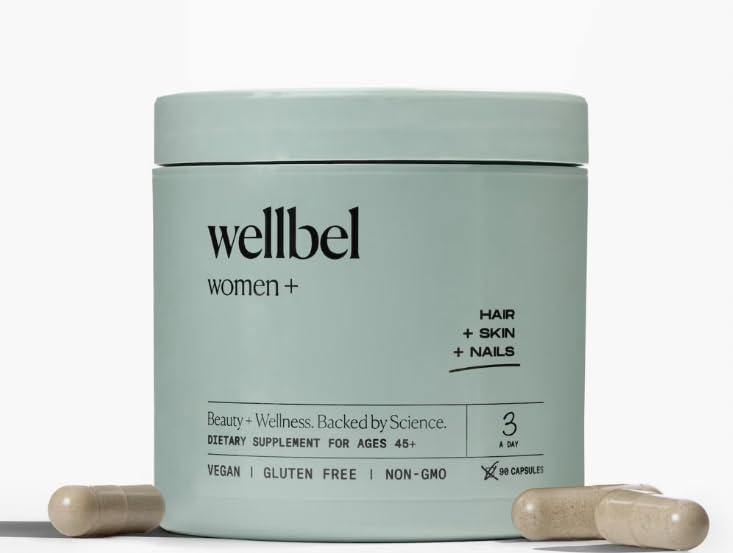 WELLBEL WELLBEL Women + Clean Supplement for Hair, Skin, and Nails, Vegan, Gluten Free, Non GMO 90 Count