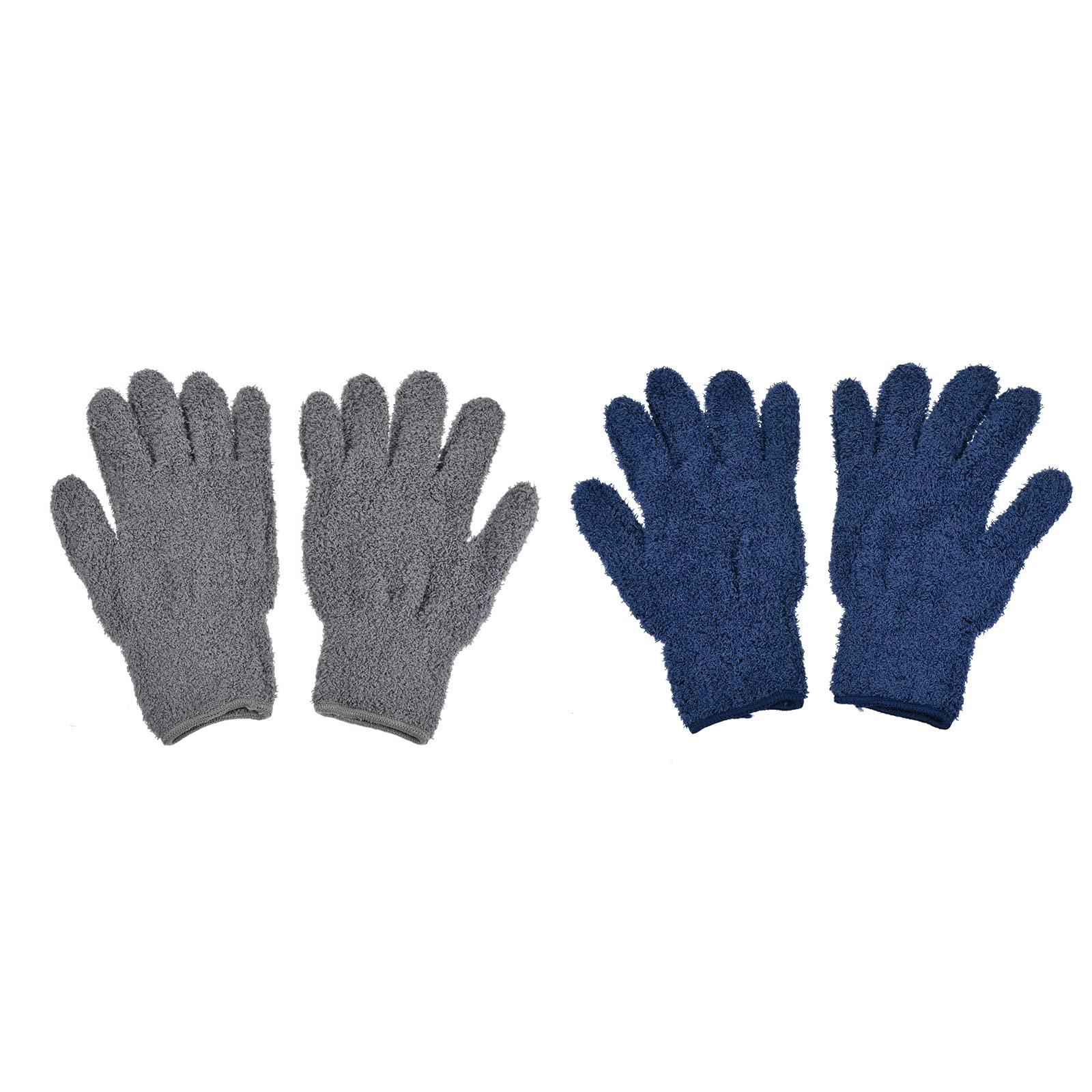 M METERXITY M METERXITY 2 Pair Dust Removal Gloves - Household Cleaning Mitts, Soft & Durable, Apply to Kitchen/Garden/Room (8.66 x 5.12 Inches, Gray Dark Blue)