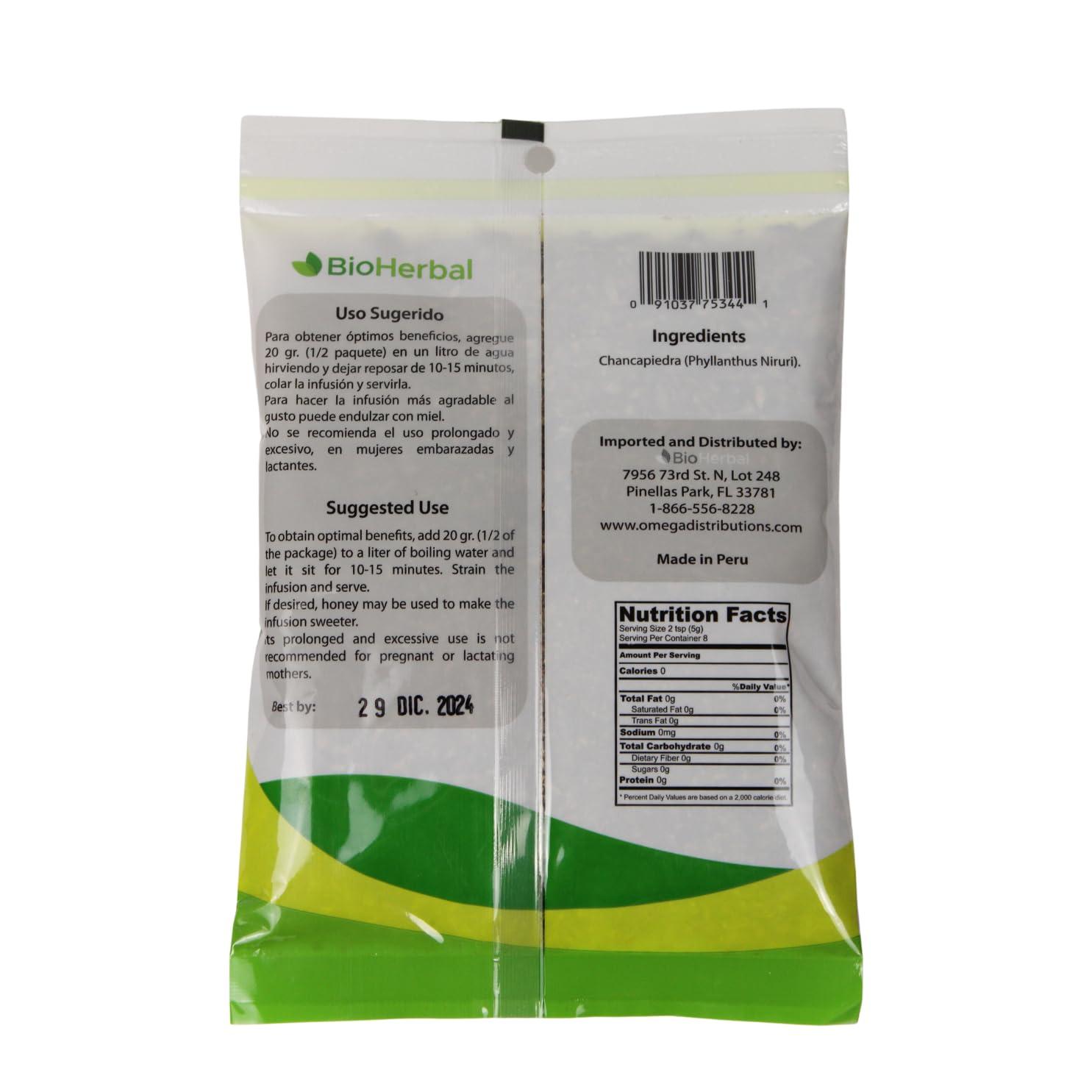 BioHerbal Chancapiedra Bio Herbal-Chancapiedra-Stonebreaker 100% Natural, Organic Tea-40G/1.4 oz From Peru. Help Treat Kidney Stones and Gallstones.