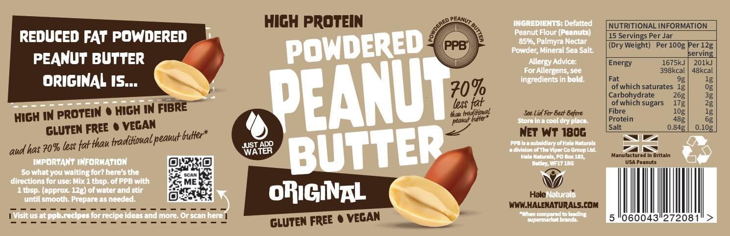 PPB Hale Naturals - Powdered Peanut Butter - Original - 180g