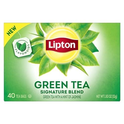 Lipton Lipton Signature Blend Green Tea Bags, Unsweetened Teabags for Hot or Iced Tea with Caffeine and Flavonoids, 240 Total Bags (40ct - Pack of 6)