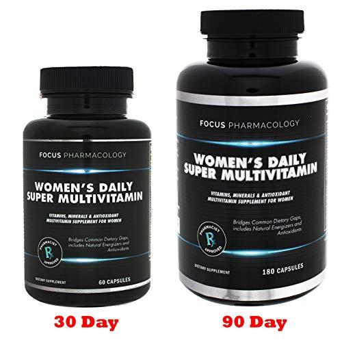 Focus Pharmacology Focus Pharmacology Women's Daily Super Multi-Vitamin for Women - 180 Ct Blend of Vitamins, Minerals, Plus Herbs for Energy, Focus, and Womens Health