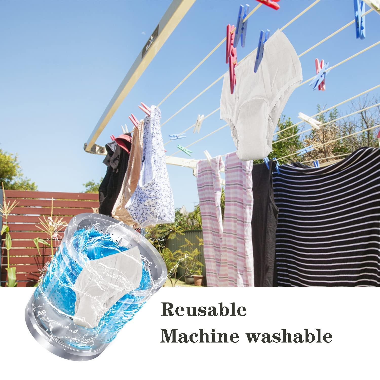 Lmaray Pull On Style Adult Cloth Diaper for Women, Reusable Nappy Washable Elderly Incontinence Care Protection Nappies Underwear for Women, Repeatedly Washing Leak-Proof Safety Pants (35-49 inch Waist)