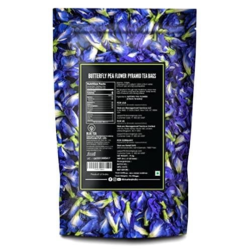 BLUE TEA BLUE TEA – Combo - Butterfly Pea Flower Tea (30 Tea Bags) + Butterfly Pea Flower Tea (15 Tea Bags) – Herbal Tea - Gluten Free – Eco-Conscious Packaging