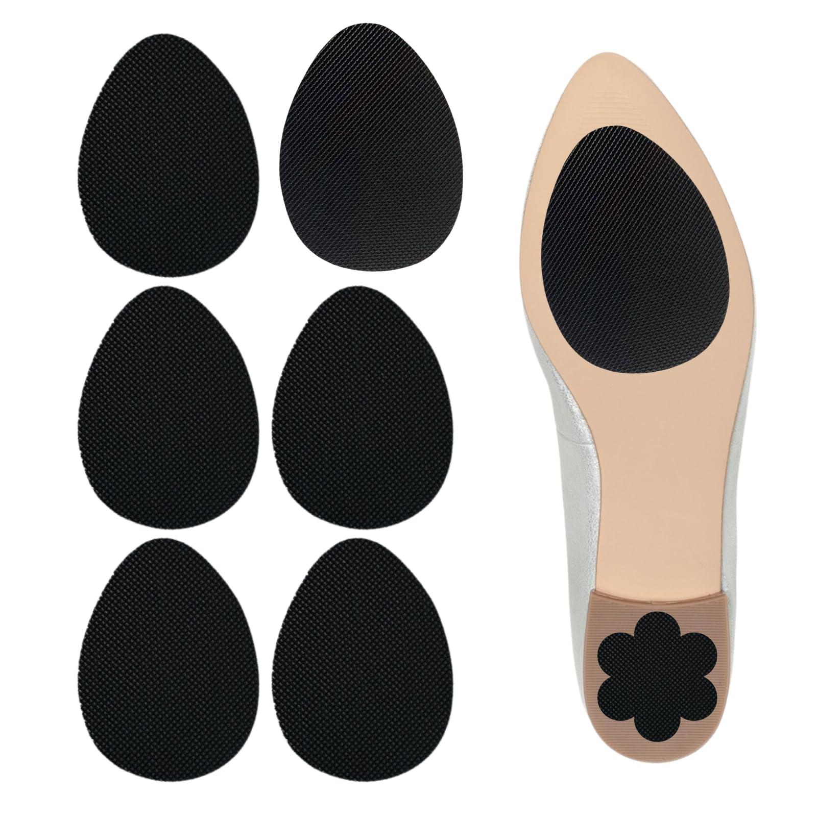 EACOZY Non-Slip Shoe Pads, Shoe Sole Protectors for Bottom of Shoes, 6PCS Anti-Slip Soles for Shoes, Self-Adhesive, Black