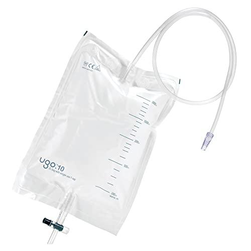 u go Ugo 4 Weeks – 1 Month of Urology Supplies Including 4 Leg Bags, 28 Night Bags, 4 Pairs of Leg Bag Straps, 4 Catheter Clips (Ugo 1C - 500ml, Short Tube, Lever Tap Leg Bags)