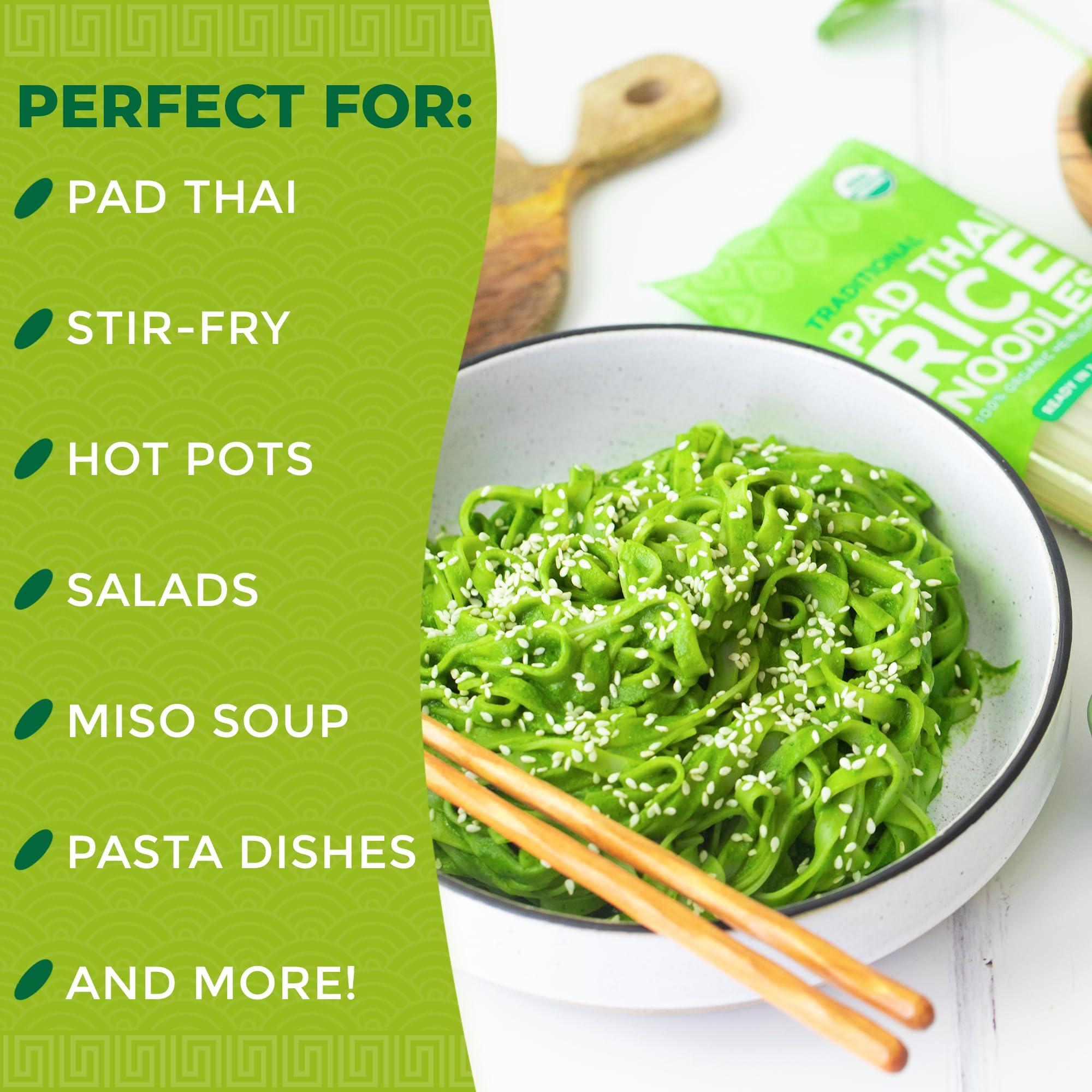 Lotus Foods Lotus Foods Traditional Pad Thai Rice Noodles - Pad Thai Noodles, Asian Noodles, Gluten Free Noodles, Rice Noodles, Whole Grain, Non GMO, USDA Organic - 8 Oz (Pack of 8)