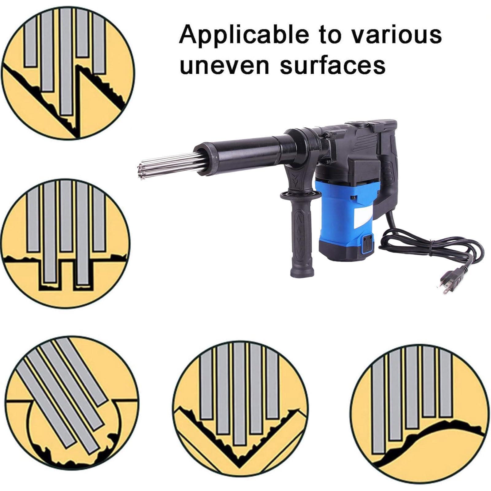 Beachtiful Electric Needle Derusting, 1100W Hand Held Needle Scaler Rust Removal Cleaning Machine, Rust Removal Machine Cleaning Tool, Eliminate The Coating, Rust