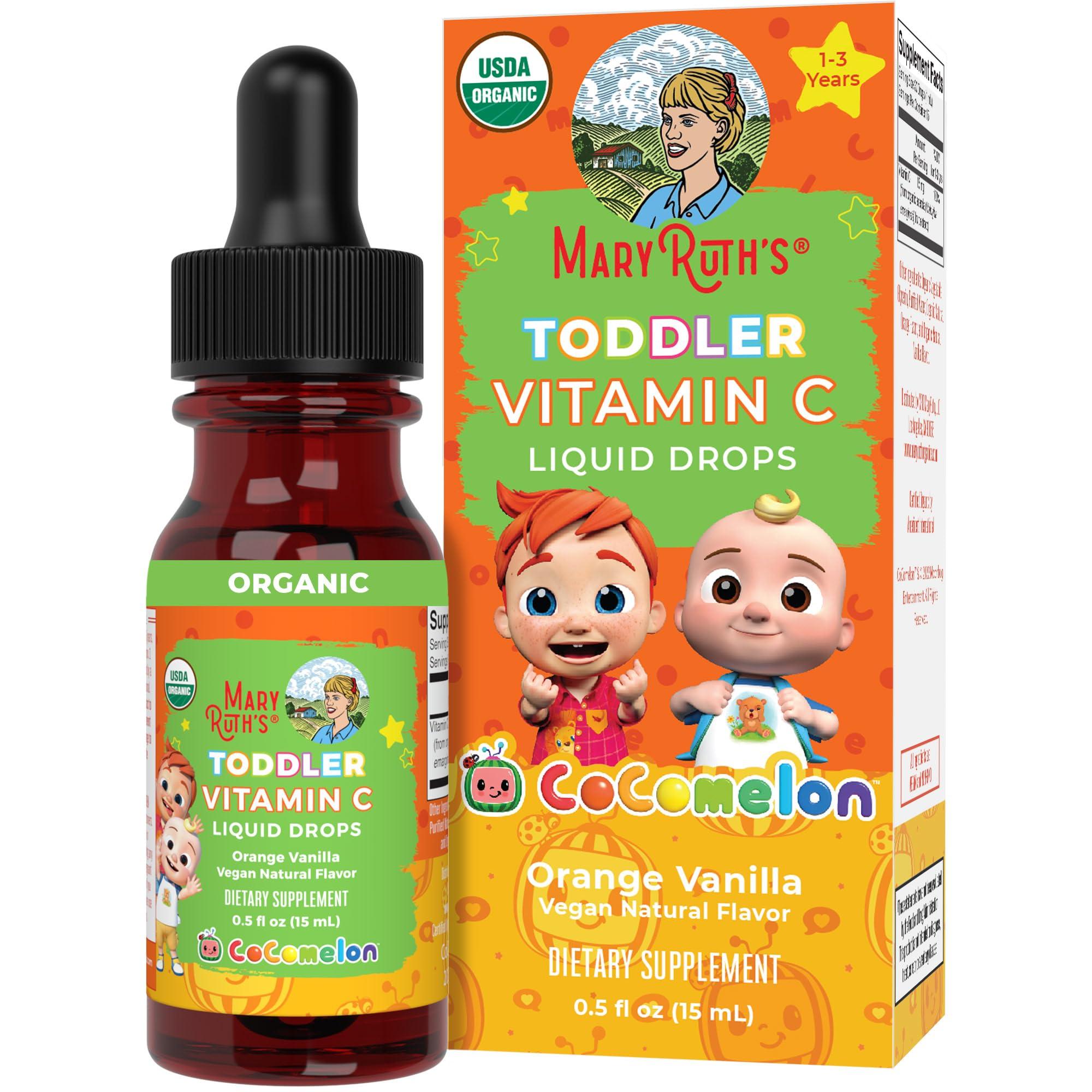 MaryRuth Organics MaryRuth Organics | CoComelon Kids Vitamin C Liquid Drops for Ages 4-13 Years | USDA Organic | Immune Support & Overall Health | USDA Organic | Vegan | Non-GMO | Gluten Free | 30 Servings