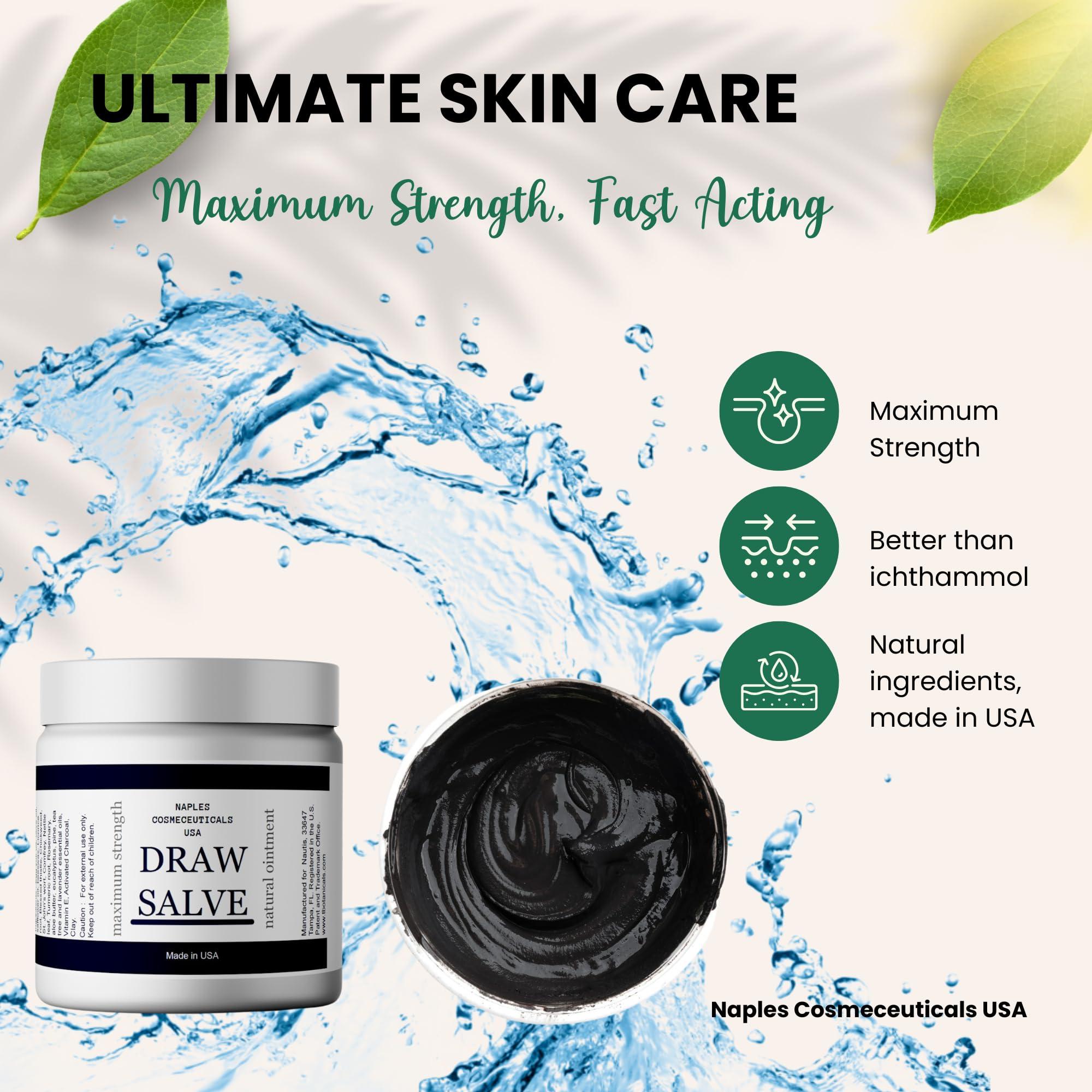 Naples Cosmeceuticals Drawing Salve for Boil Ease Cysts Splinters Burns Poison Ivy Ingrown Hair Fast Draw Ointment (2 oz)