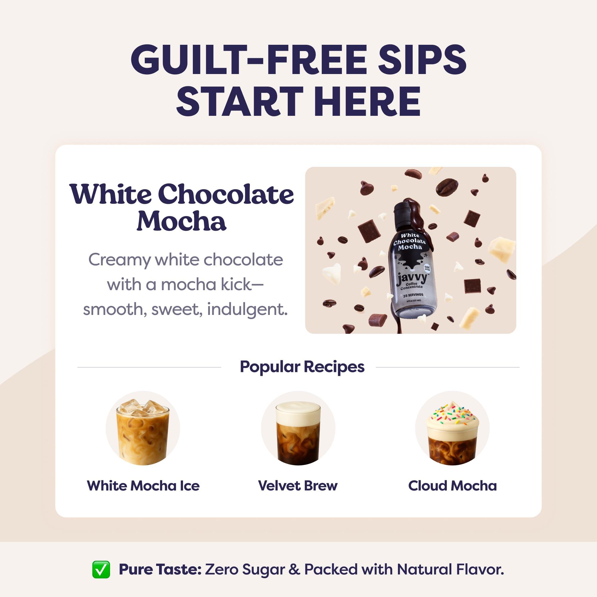 Javy Coffee Javy Coffee Concentrate - Cold Brew Coffee, Perfect for Instant Iced Coffee, Cold Brewed Coffee and Hot Coffee, 35 Servings - White Chocolate Mocha