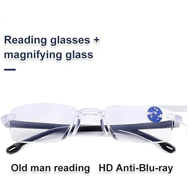 Generic Generic Autozoom Reading Glasses, Autozoom Glasses, Clear Focus Auto Adjusting Glasses for Women and Men, German Multifocal Anti Blue Light Clear Vision Frameless Reading Glasses (2pcs)