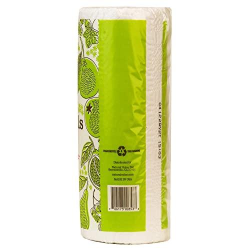Natural Value Natural Value 100% Recycled Paper Towels, Single Roll 2 ply Quilted Full sized Sheets, 80 Sheets (4 Pack), No Dyes, Ink, Frangrance, No Chlorine Bleach, 80% Post-Consumer Recycled Content