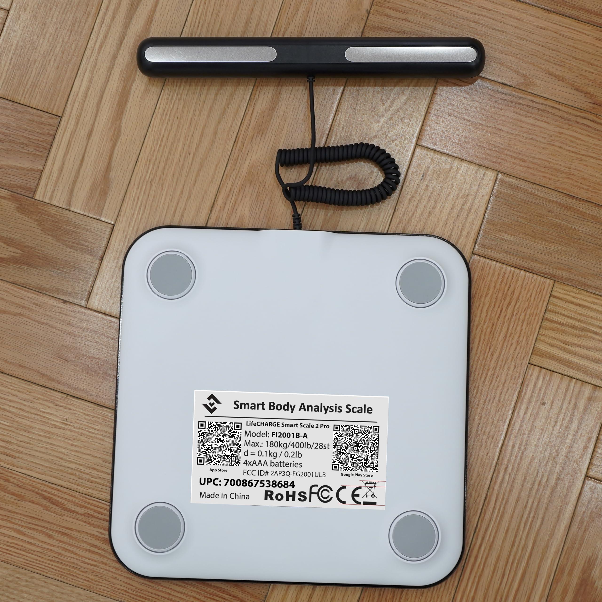LifeCHARGE LifeCHARGE 8 Electrode Smart Body Fat Scale 2 PRO Scales for Body Weight and Fat. Large Display BMI Digital Weight Scale, Full Body 29 Composition Analyzer with Report, Accurate Bathroom Scale
