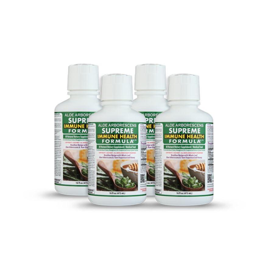 Deca Aloe Arborescens US Aloe Arborescens - Supreme Immune Health Formula - for Healthy Immune System Function - Aloe Juice + Honey (16 Ounces) (4)