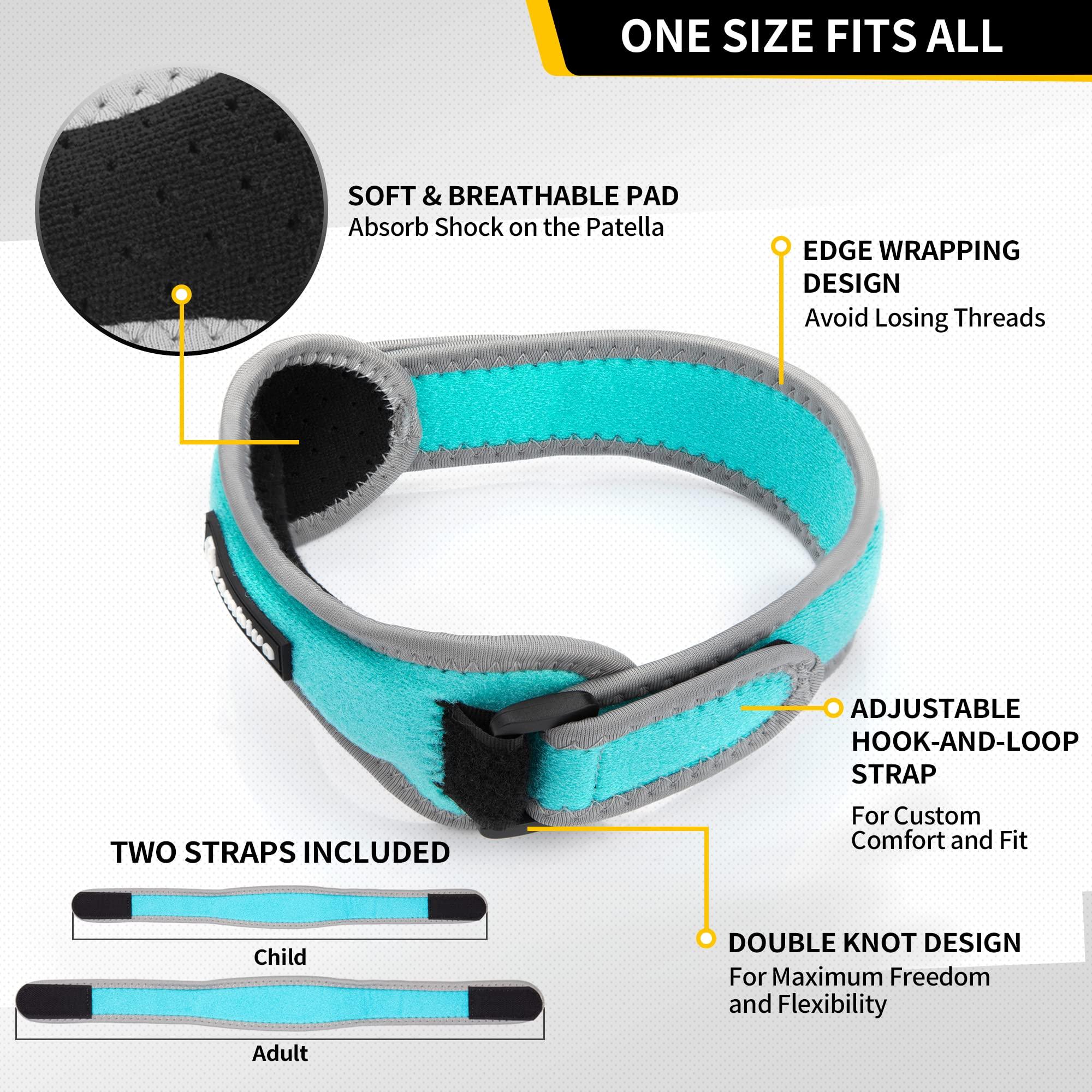 CAMBIVO CAMBIVO Patella Tendon Knee Strap 2 Pack, Adjustable Knee Braces for Knee Pain, Knee Support Band for Running, Hiking, Volleyball, Jumpers Knee, Tennis, Tendonitis (Light Blue