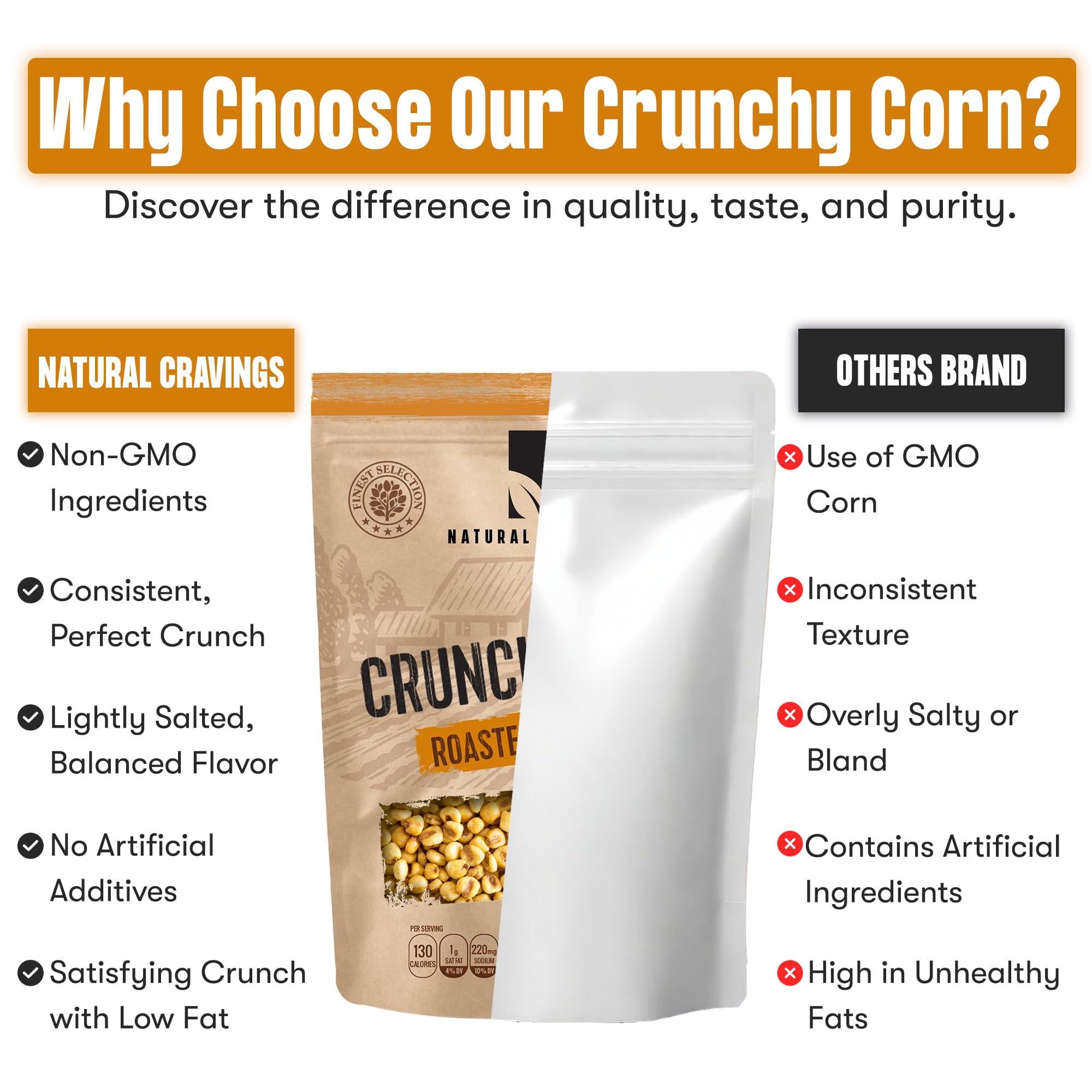 Natural Cravings Natural Craving Toastad Corn Nuts, Roasted & Salted Original Flavor, Non-GMO (All Natural Ingredients) Guilt-Free snacking Toasted Corn Kernels in Reseable Bag - Crunchy Snack (Corn Nuts x2)
