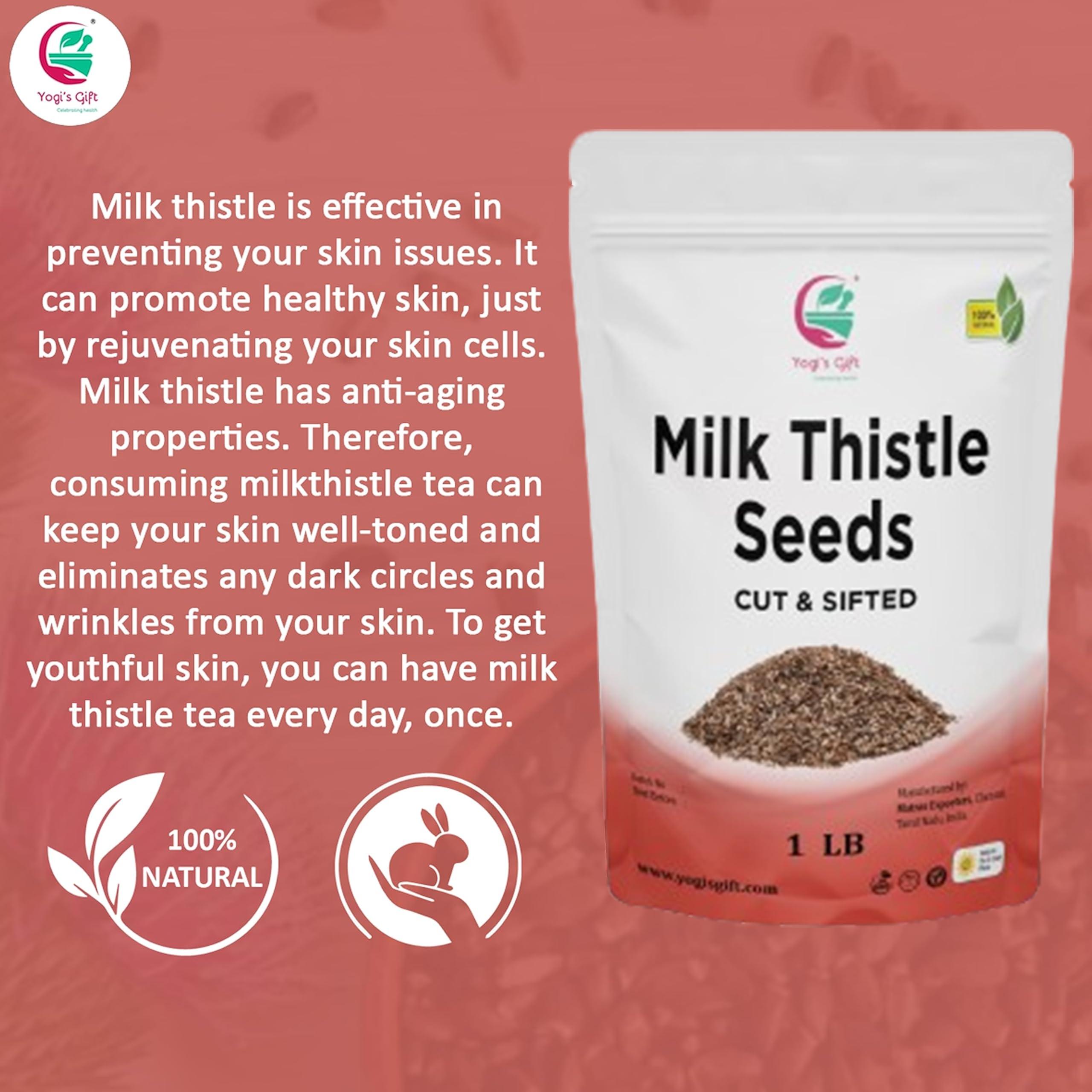 YOGIS GIFT  Celebrating health Milk Thistle Tea (Seeds) 1 LB | Promotes Liver Health | Loose Bulk Bag | by Yogi\'s Gift