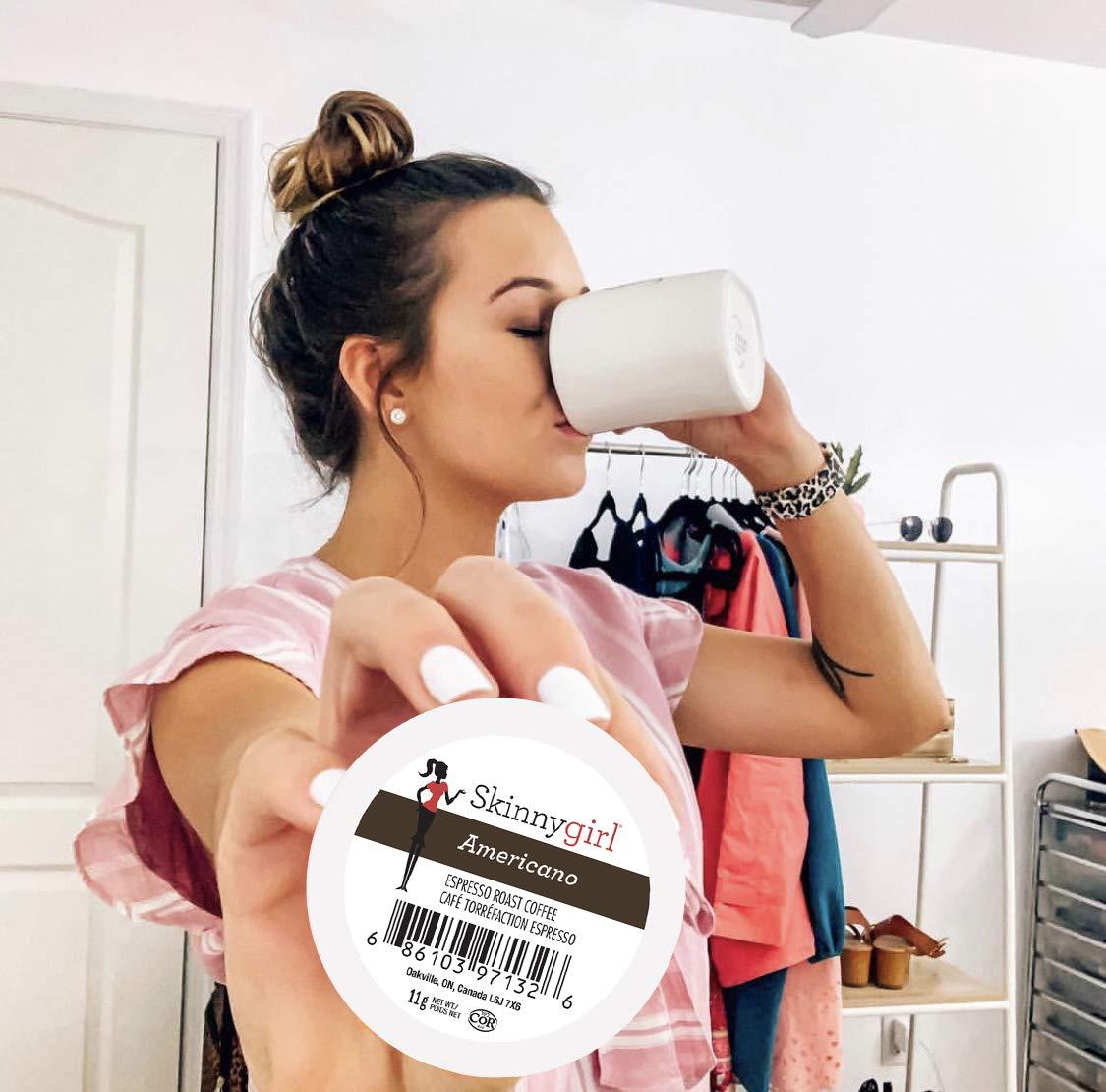 Skinnygirl Skinnygirl Coffee Pods, Americano, Espresso Roast Coffee in Single Serve Pods for Keurig K Cups Brewers, 24 Count Per Box, 2 Boxes