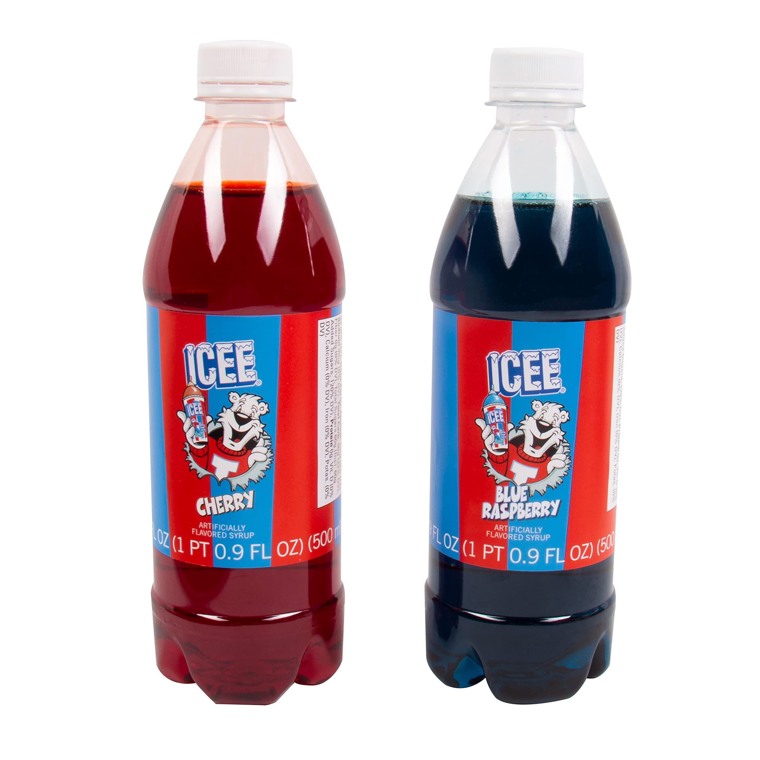 Fizz Creations ICEE 2 Pack Slushie Syrups. Genuine ICEE Slushy syrups including Blue Raspberry and Red Cherry Flavors. 2 16.9 Fl oz Bottles. Officially Licensed ICEE Merchandise from Fizz Creations.