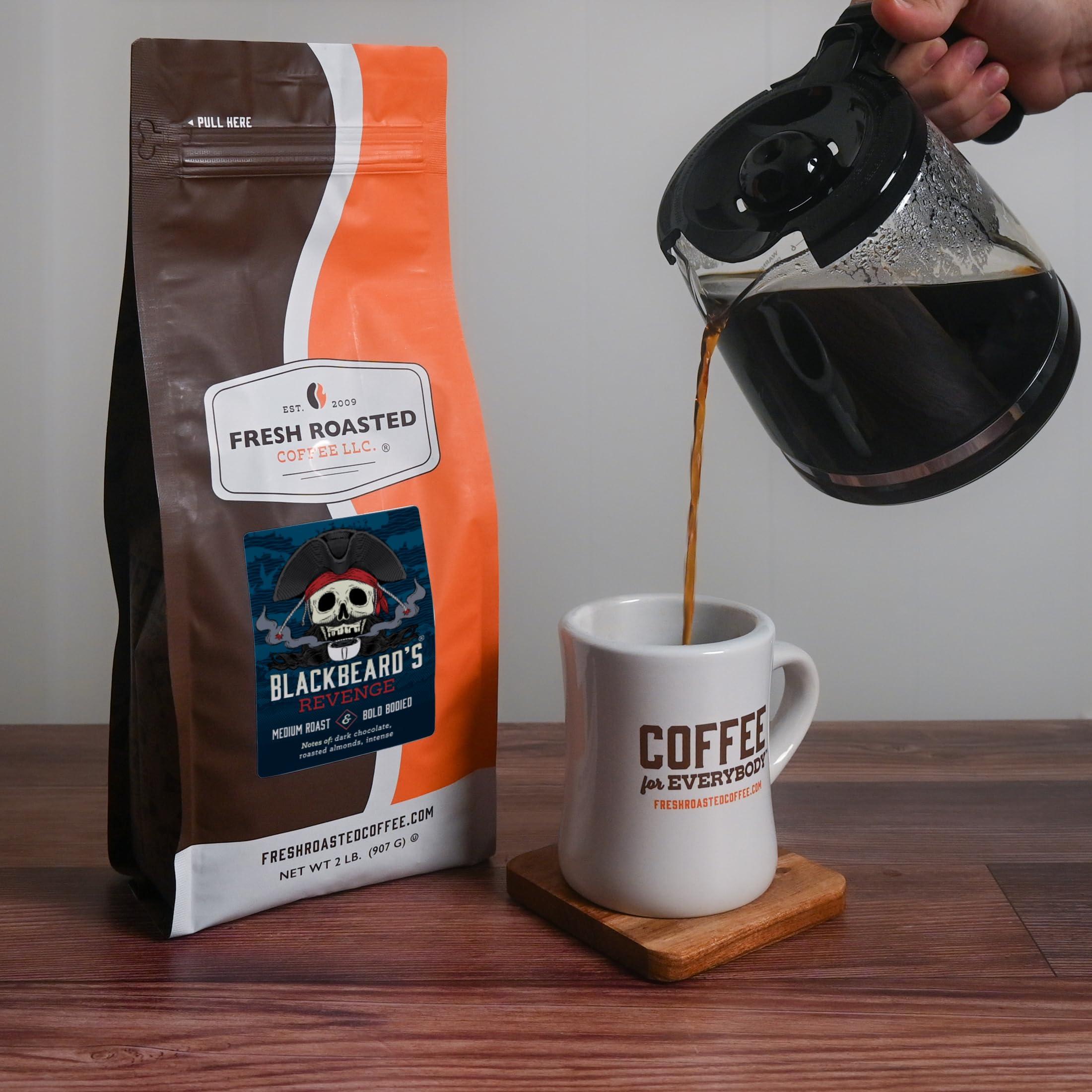 Fresh Roasted Coffee Fresh Roasted Coffee, Blackbeard's Revenge, 2 lb (32 oz), Medium Roast, Kosher, Ground