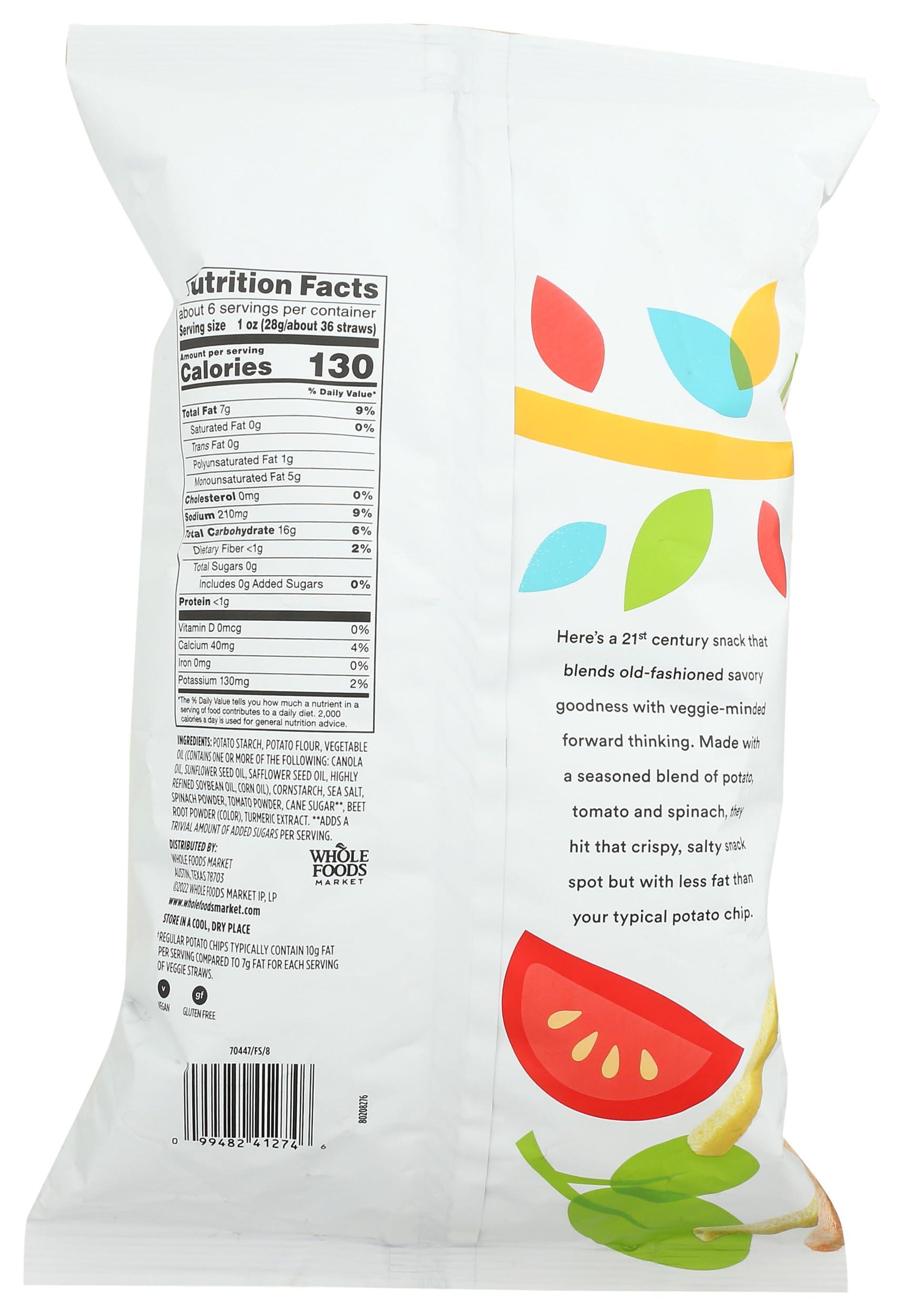 365 by Whole Foods Market 365 by Whole Foods Market, Original Veggie Straws, 6 Ounce (Pack of 2)