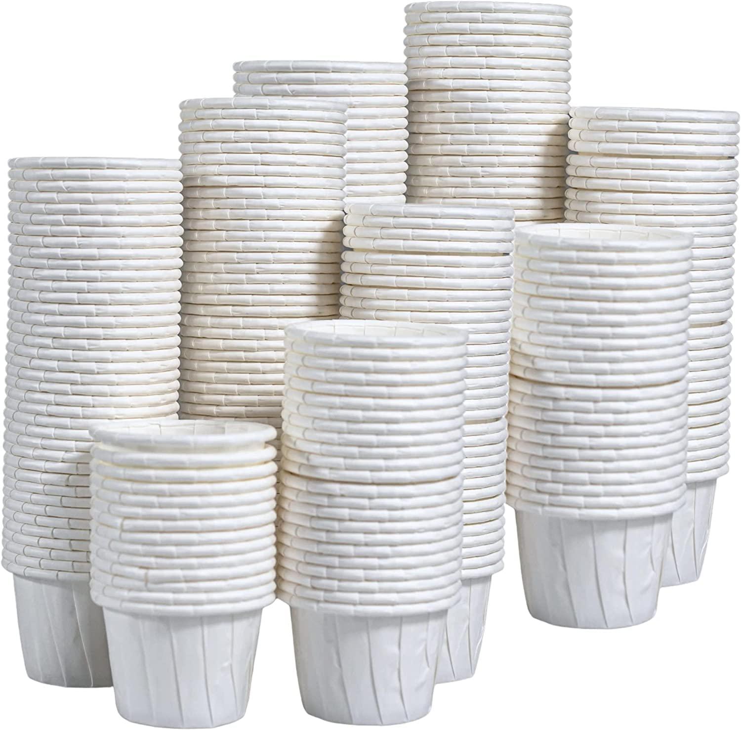 Vakly Disposable Paper Souffle Medicine Cups 3/4 oz [Pack of 2500] – (0.75 Ounce) Small Cups for Medication Distribution, Pills, Tasting, Condiments, Food and Dessert Serving