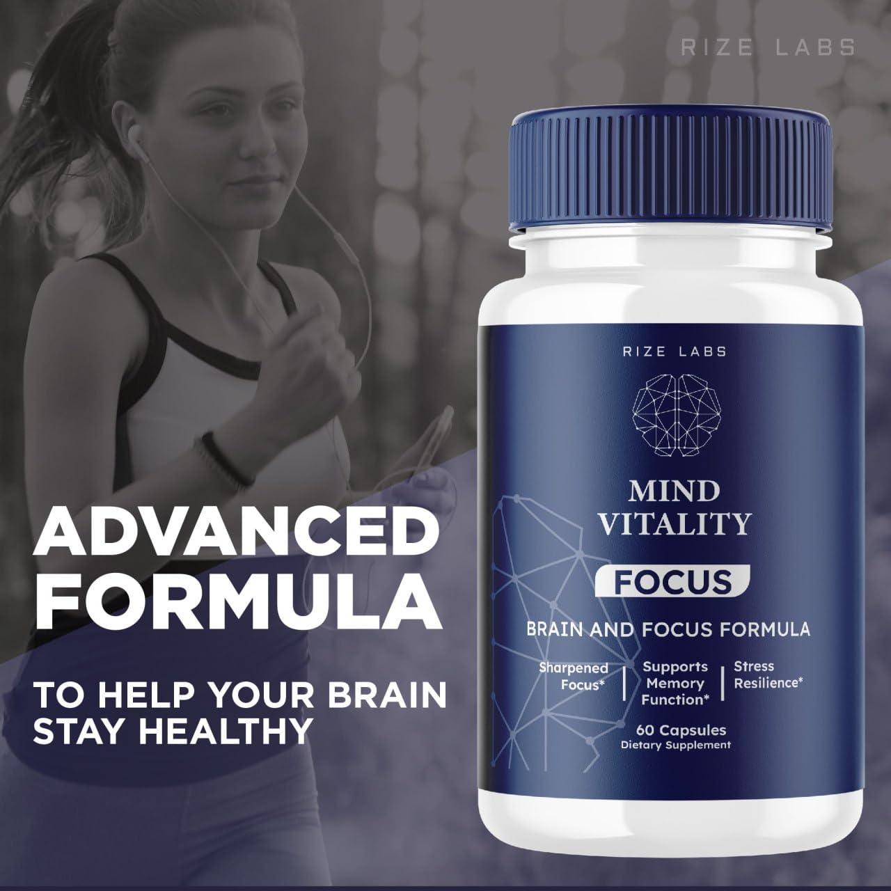 rize labs (2 Pack) Mind Vitality Focus Brain Supplement, Official Mind Vitality to Boost Focus and Concentration & Avoid Mid-Afternoon Fatigue, Mind Vitality Advanced Formula Reviews (120 Capsules)